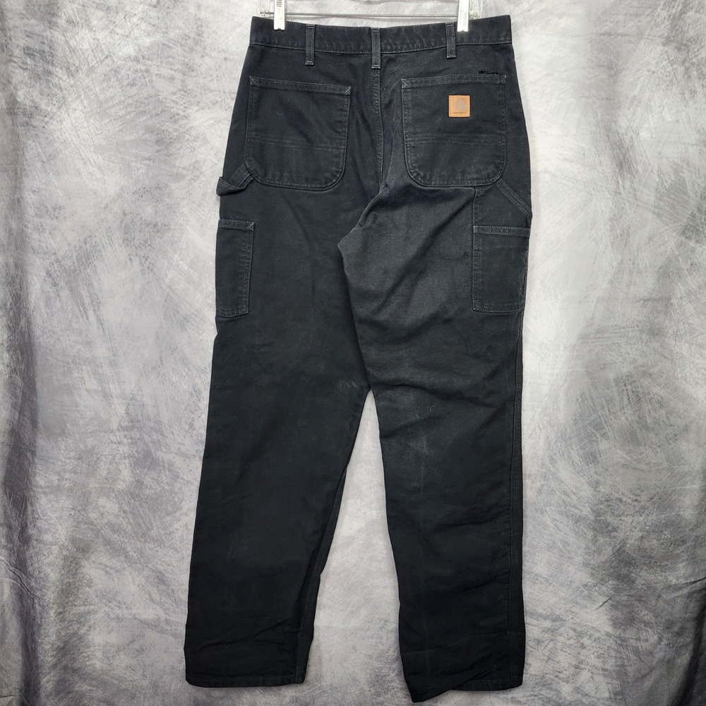 Carhartt B11 BLK Black Carpenter Pants Mens 32x36 Tall Duck Canvas Workwear